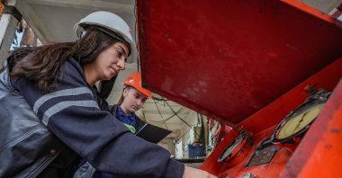 Women contribute to Türkiye’s energy independence goals in oil production at the foothills of Mount Gabar, Şırnak, Türkiye, March 5, 2025. (AA Photo)