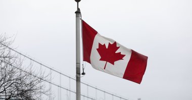 Trucks cross the Ambassador Bridge between Windsor, Canada and Detroit, Michigan on the first day of President Donald Trump&#039;s new 25% tariffs on goods from Canada and Mexico, Windsor, Canada, March 4, 2025. (AFP Photo)