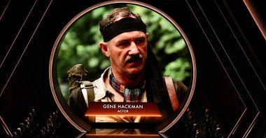 An image of late U.S. actor Gene Hackman is seen on a screen during an in memoriam segment at the 97th Annual Academy Awards, California, U.S., March 2, 2025. (AFP Photo)