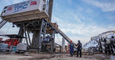 Workers are seen at an oil production site in the Gabar region in Şırnak province, southeastern Türkiye, March 5, 2025. (AA Photo)