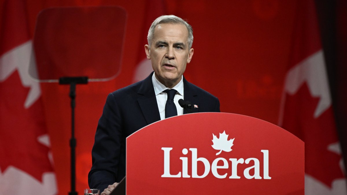 Mark Carney speaks at a Liberal Party event in Ottawa, Canada, March 9, 2025. (AA Photo)