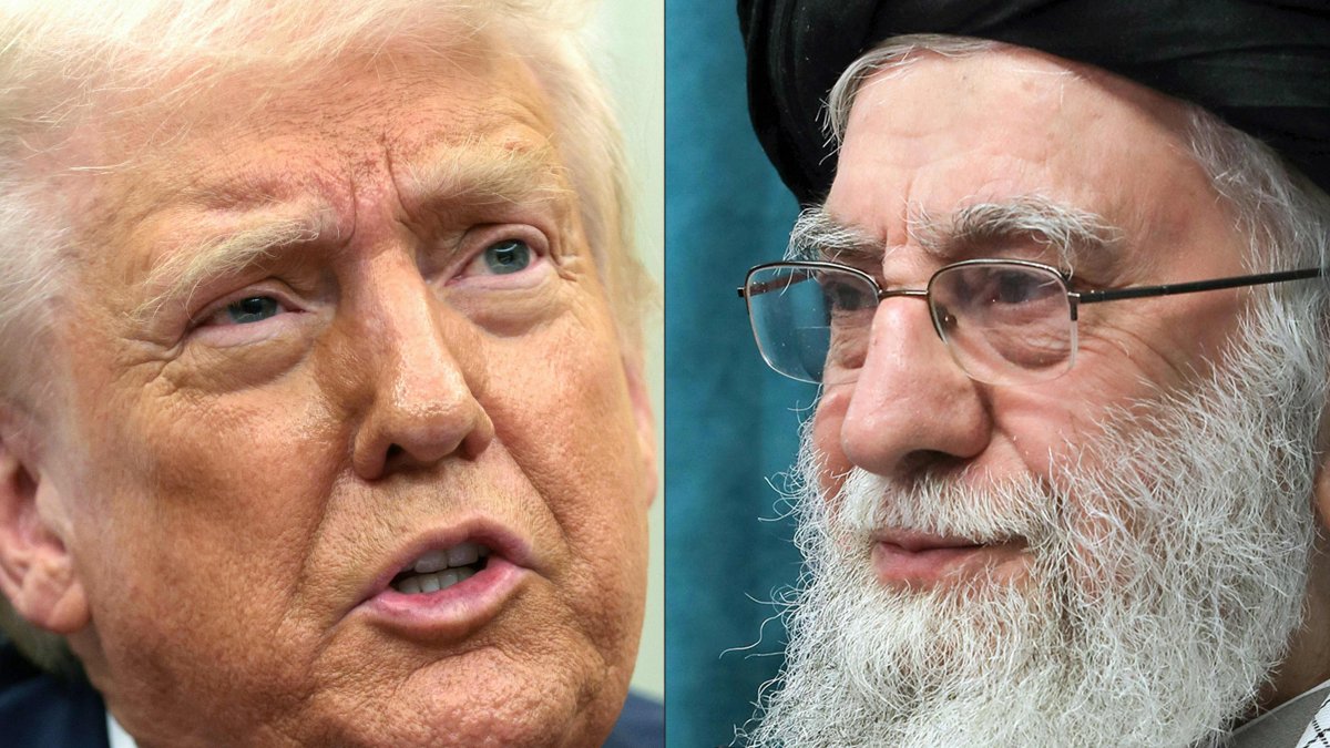 U.S. President Donald Trump in the Oval Office of the White House, Washington, D.C., U.S., March 6, 2025; Iran’s Supreme Leader Ayatollah Ali Khamenei meeting with Iranian government officials, Tehran, Iran, March 8, 2025. (AFP Photo)