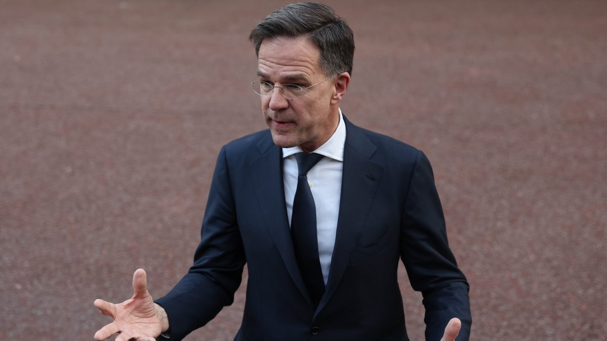 NATO Secretary General Mark Rutte speaks to the press as he departs Lancaster House following a summit on Ukraine, London, Britain, March 2, 2025. (EPA Photo)