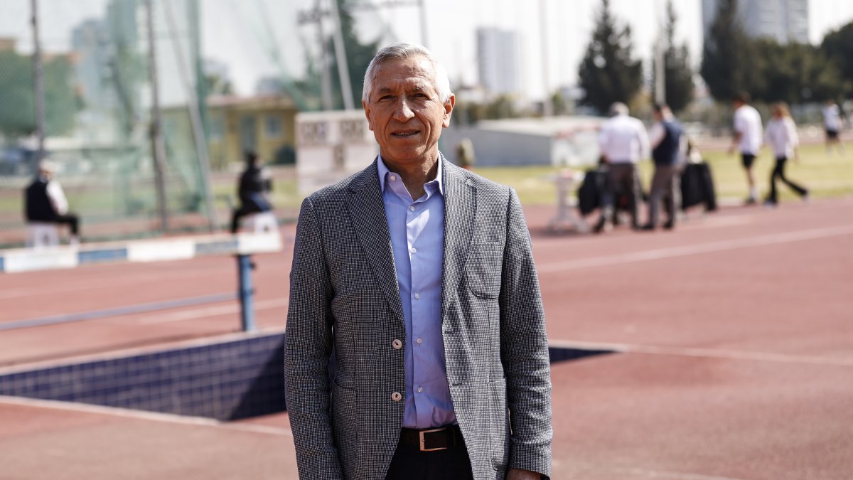 Turkish Athletics Federation (TAF) Vice President Nihat Bağcı poses for a photo at the Seyfi Alanya Winter Throwing National Championships, Mersin, Türkiye, March 1, 2025. (AA Photo)