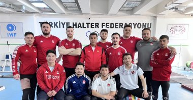 Türkiye’s national team members pose for a photo at the Türkiye Olympic Preparation Center (TOHM), Ankara, Türkiye, March 7, 2025. (AA Photo)