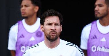 Inter Miami&#039;s Lionel Messi looks on before the MLS match against Charlotte FC at Chase Stadium, Fort Lauderdale, U.S., March 9, 2025. (AFP Photo)