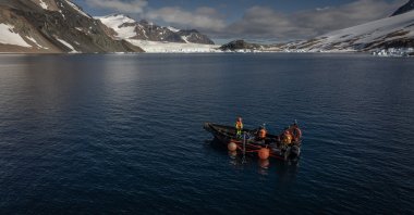 Teams from Türkiye&#039;s General Directorate of Mapping and the Turkish Naval Forces Command conducting research, Antarctica, Feb. 28, 2025. (AA Photo)
