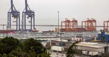 New cars are parked at Haydarpaşa Port, Istanbul, Türkiye, Feb. 17, 2025. (Reuters Photo)