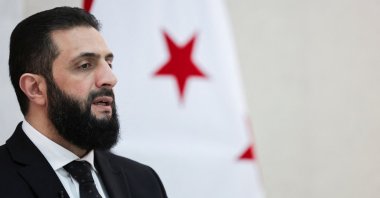 Syria’s interim President Ahmed al-Sharaa attends an interview in Damascus, Syria, March 10, 2025. (Reuters Photo)