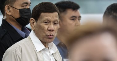 Former Philippine President Rodrigo Duterte seen at the House of Representatives in Quezon City, Metro Manila, Philippines, Nov. 13, 2024. (EPA Photo)