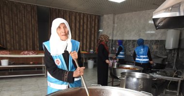 Nazife Doğan prepares meals for those in need at a mosque soup kitchen in Gaziantep, Türkiye, March 12, 2025. (IHA Photo)