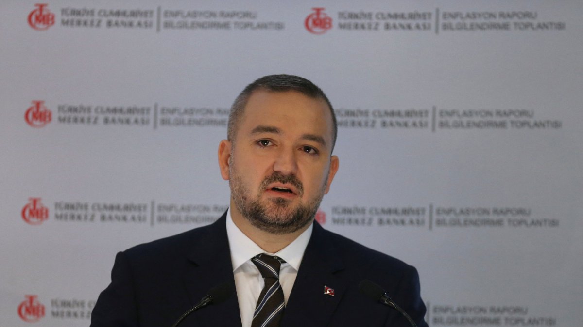 Central Bank of the Republic of Türkiye (CBRT) Governor Fatih Karahan speaks during a news conference, Ankara, Türkiye, Feb. 8, 2024. (Reuters Photo)