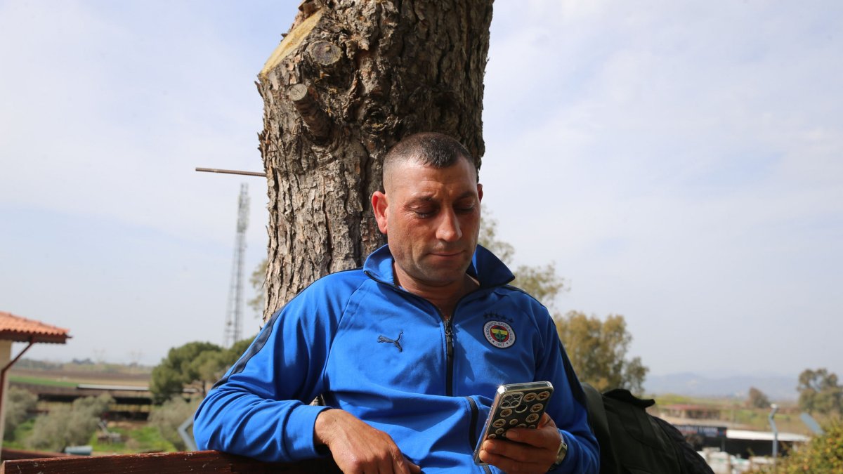 Fenerbahçe&#039;s super fan Fener Bahçe during an interview with Anadolu Agency (AA) in the Karacasu Kalemler neighborhood, Aydın, Türkiye, Feb. 13, 2025. (AA Photo)