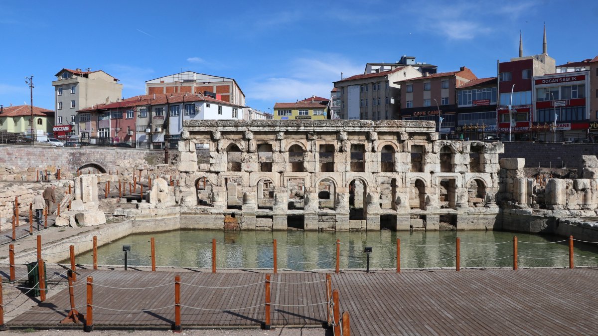 A general view of the 2,000-year-old Roman bath located in Sarıkaya, a district of Yozgat, Türkiye, March 8, 2025. (AA Photo)