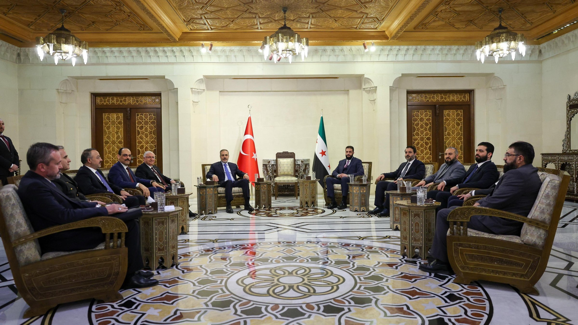 Turkish and Syrian delegations hold a meeting in Damascus, Syria, March 13, 2025. (AA Photo)