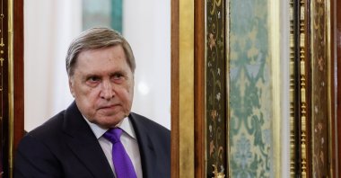 Russian presidential aide Yuri Ushakov looks on during a meeting of Russian President Vladimir Putin and Belarusian President Alexander Lukashenko (both not pictured) at the Kremlin in Moscow, Russia, March 13, 2025. (EPA Photo)