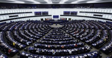 Members of the parliament during a voting session at the European Parliament in Strasbourg, France, March 12, 2025. (EPA Photo)