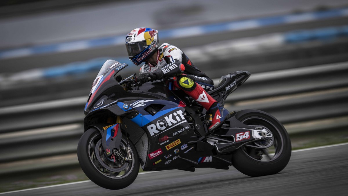 Red Bull athlete Toprak Razgatlıoğlu in action during the World Superbike Championship (WSBK), at the Algarve International Circuit, Portimao, Portugal, Feb. 21, 2025. (DHA Photo)