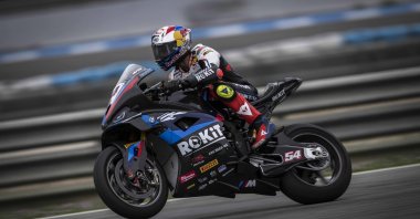 Red Bull athlete Toprak Razgatlıoğlu in action during the World Superbike Championship (WSBK), at the Algarve International Circuit, Portimao, Portugal, Feb. 21, 2025. (DHA Photo)