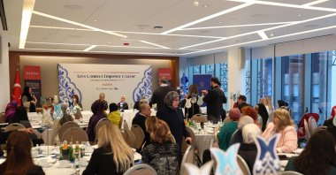 Women leaders attend an iftar program organized by the Women and Democracy Association (KADEM) during a U.N. event, New York, U.S., March 14, 2025. (AA Photo)