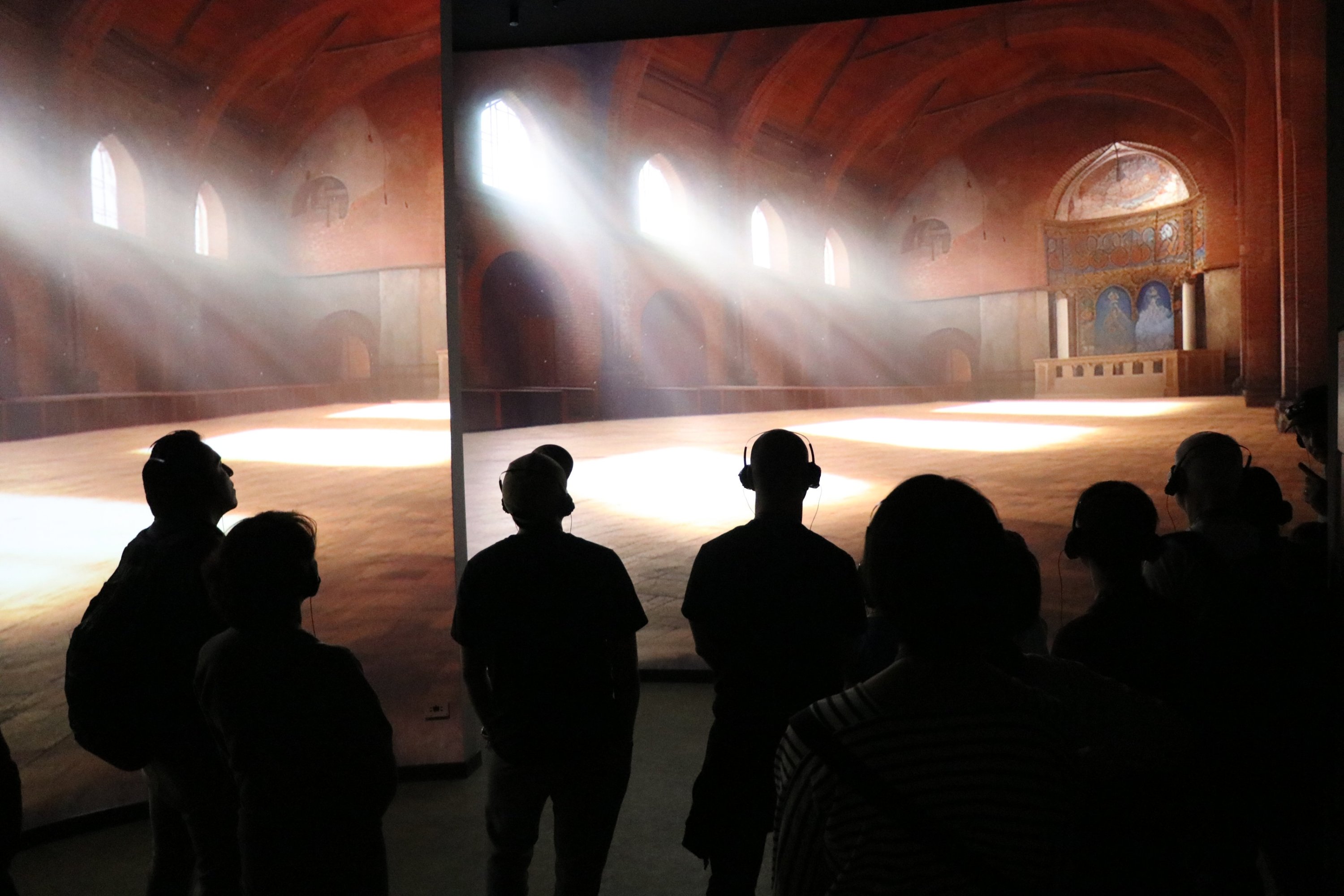 Visitors enjoy the innovative storytelling about the Hagia Sophia Grand Mosque, Istanbul, Türkiye, March 15, 2025. (AA Photo)