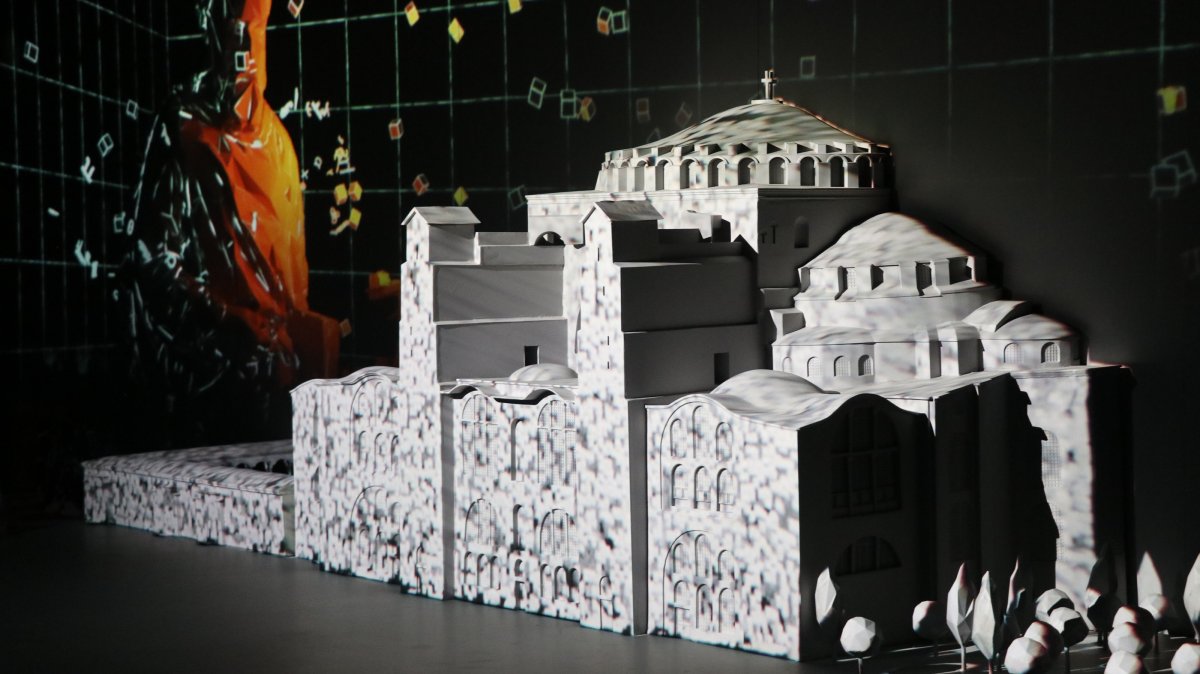 A 3D version of the historic Hagia Sophia Grand Mosque is on display at the Hagia Sophia History and Experience Museum, Istanbul, Türkiye, from March 15, 2025. (AA Photo)