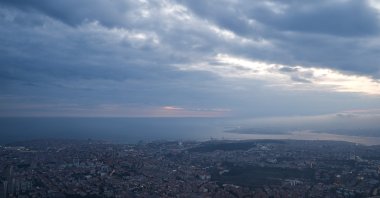 A hazy view of Istanbul as air pollution levels rise in several locations, Türkiye, March 16, 2025. (AA Photo) 







