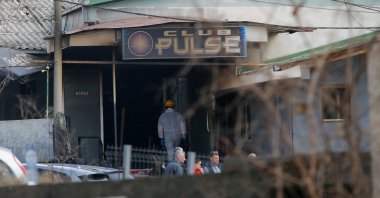 A view outside a night club, following a fire resulting in 59 deaths, Kocani, North Macedonia, March 16, 2025. (Reuters Photo)