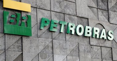 A logo of Brazil&#039;s state-run Petrobras oil company is seen at their headquarters in Rio de Janeiro, Brazil October 16, 2019. (Reuters Photo)