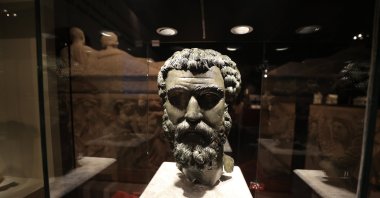 The head of a statue of Roman Emperor Septimius Severus was repatriated to Türkiye, now at the Antalya Archaeology Museum, Antalya, March 14, 2025. (AA Photo)