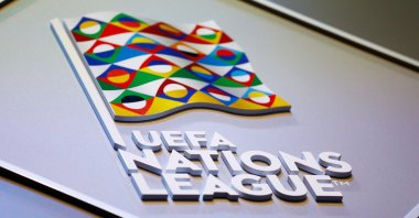 General view of the UEFA Nations League logo at the UEFA headquarters, Lausanne, Switzerland, Jan. 24, 2018. (Reuters Photo)
