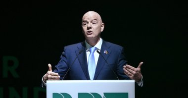 FIFA President Gianni Infantino makes a speech during the ceremony of the 125th anniversary of the German Football Association, Leipzig, Germany - Jan. 24, 2025. (Reuters Photo)