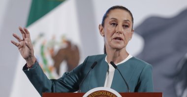 Mexican President Claudia Sheinbaum speaks at a news conference at the National Palace in Mexico City, Mexico, March 17, 2025. (EPA Photo)