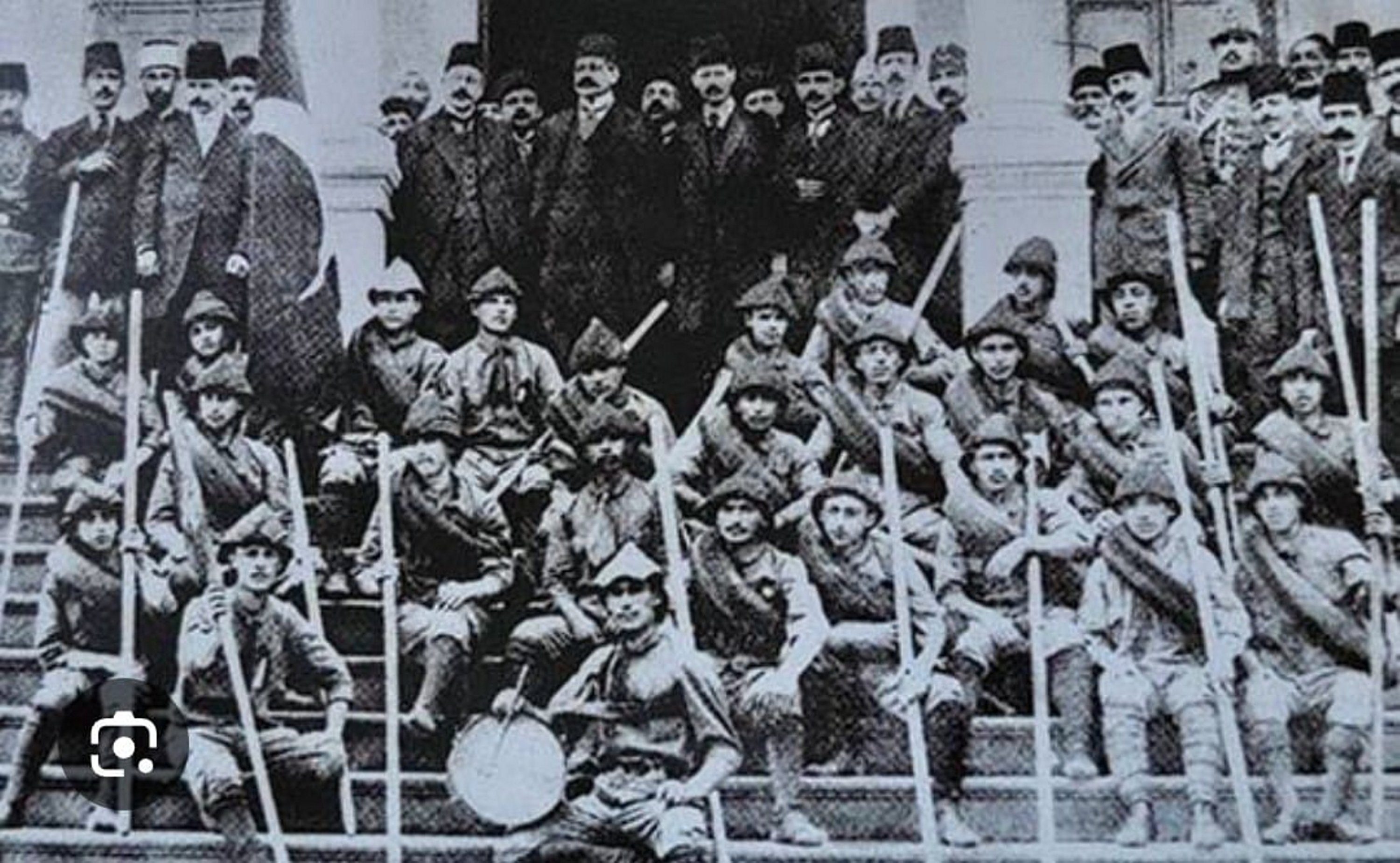 The photograph of the scouts and students is displayed at the Balıkesir Liseli Keşşaflar Museum, Balıkesir, Türkiye, March 10, 2025. (AA Photo)