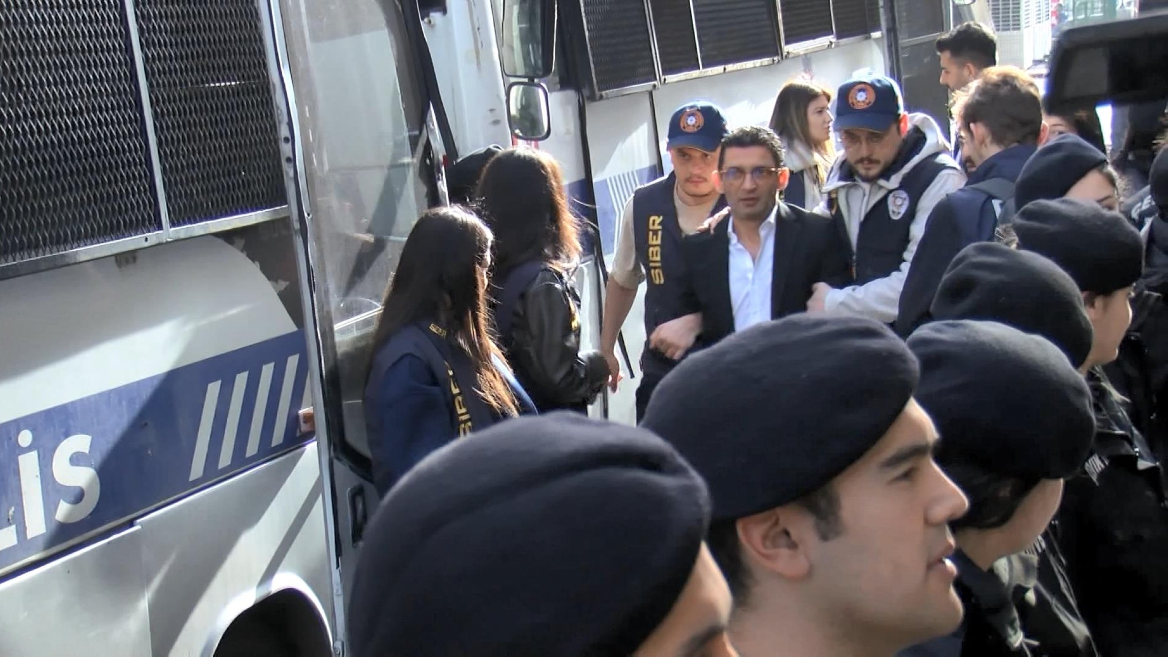Erkan Kork is escorted by police, Istanbul, Türkiye, March 17, 2025. (DHA Photo)