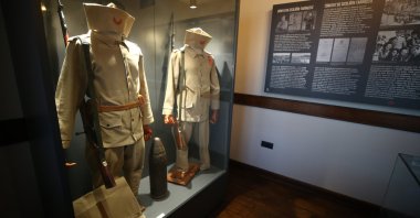 The uniforms worn by 94 scouts and students are displayed at Balıkesir Liseli Keşşaflar Museum, Balıkesir, Türkiye, March 10, 2025. (AA Photo)
