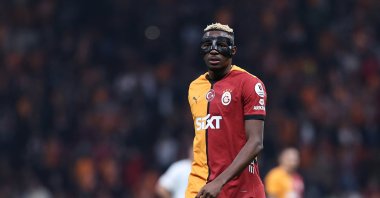 Galatasaray's Victor Osimhen during the Süper Lig match against Antalyaspor at the RAMS Park, Istanbul, Türkiye, March 14, 2025. (AA Photo)