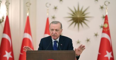 President Recep Tayyip Erdoğan speaks at a ceremony, Ankara, Türkiye, March 18, 2025. (AA Photo)