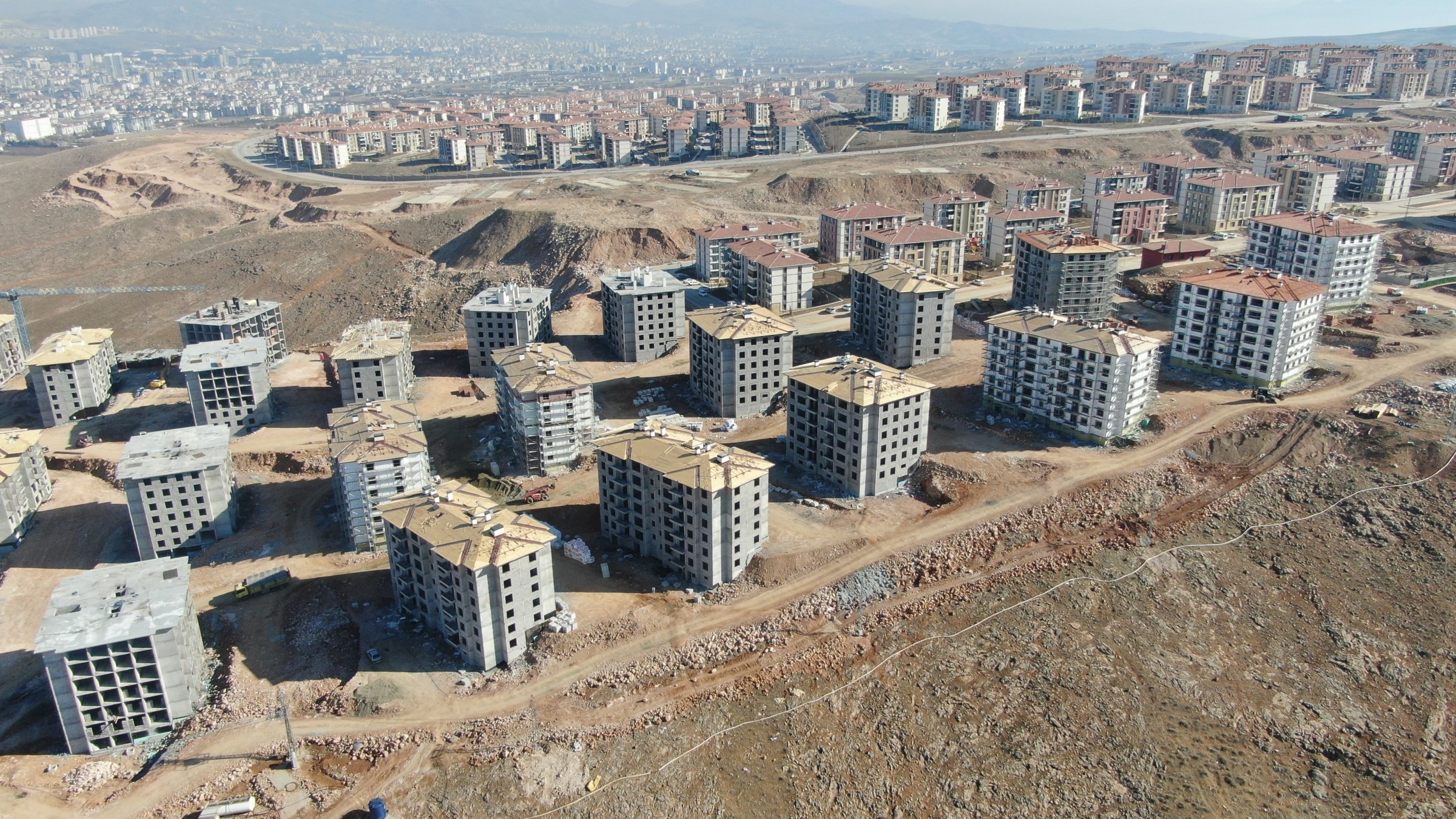 Newly built residential buildings are seen in Elazığ province, eastern Türkiye, March 16, 2025. (IHA Photo)