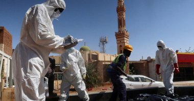 Sudanese Red Crescent volunteers work near bodies recovered from a well in Khartoum, Sudan, March 16, 2025. (Reuters Photo)