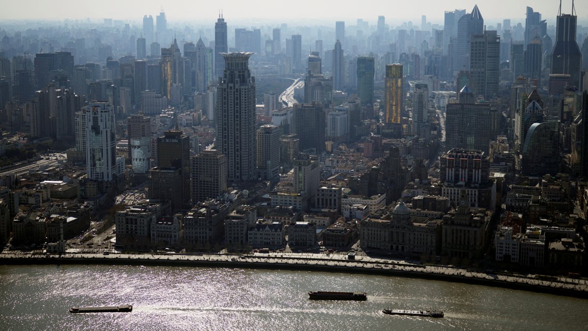 A view of the city skyline and Huangpu River, Shanghai, China, Feb. 24, 2022. (Reuters Photo)