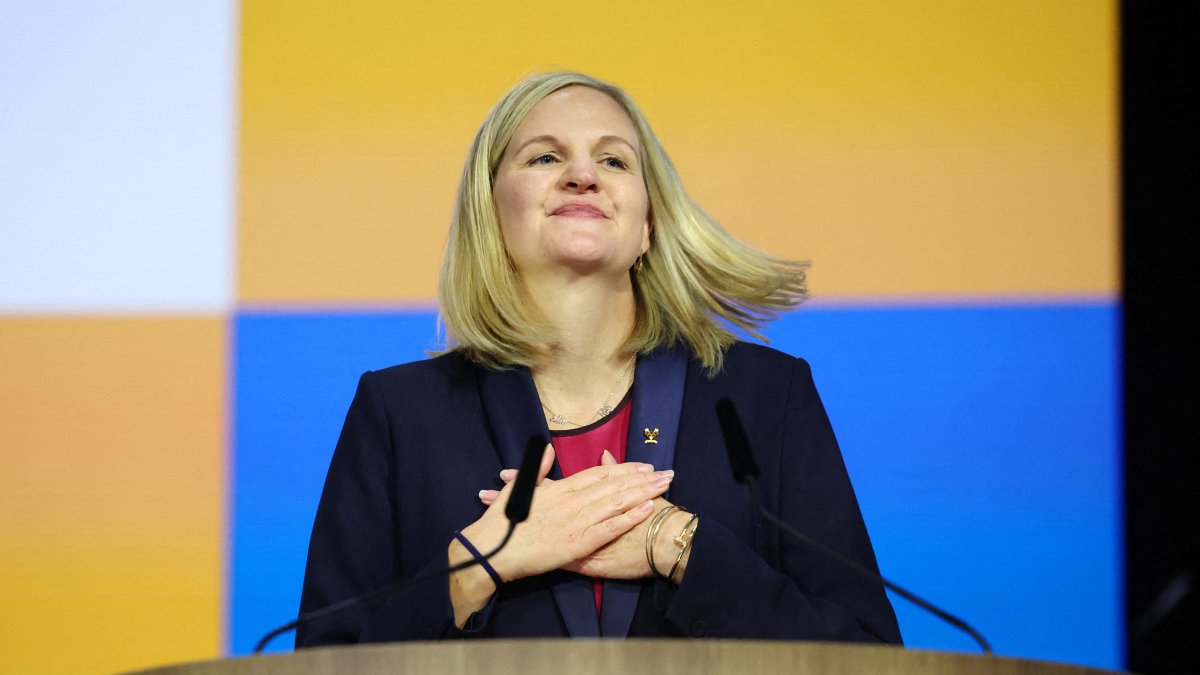 Kirsty Coventry reacts as she is elected the new president of the International Olympic Committee (IOC) at the 144th IOC Session, Costa Navarino, Pylos, Greece, March 20, 2025. (Reuters Photo)