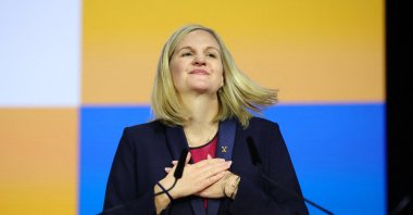 Kirsty Coventry reacts as she is elected the new president of the International Olympic Committee (IOC) at the 144th IOC Session, Costa Navarino, Pylos, Greece, March 20, 2025. (Reuters Photo)