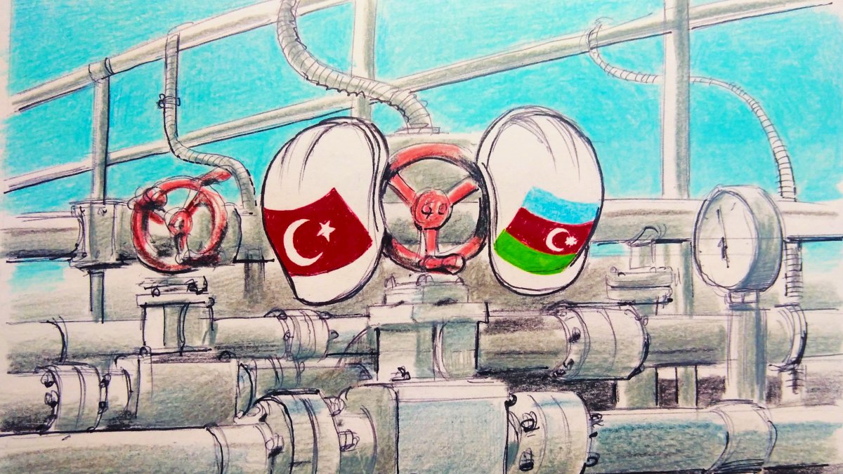 &quot;The recent connection of Türkiye’s gas network to Azerbaijan’s Nakhchivan exclave, inaugurated by President Erdoğan and President Aliyev, underscores the ability to deliver innovative solutions that enhance regional energy resilience.&quot; (Illustration by Erhan Yalvaç)