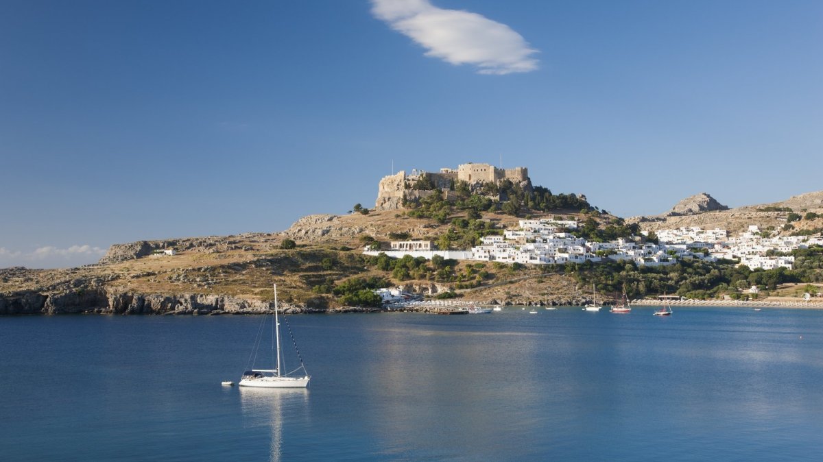 A picturesque village on the east coast of the Greek island of Rhodes, Jan. 9, 2015. (Getty Images Photo)