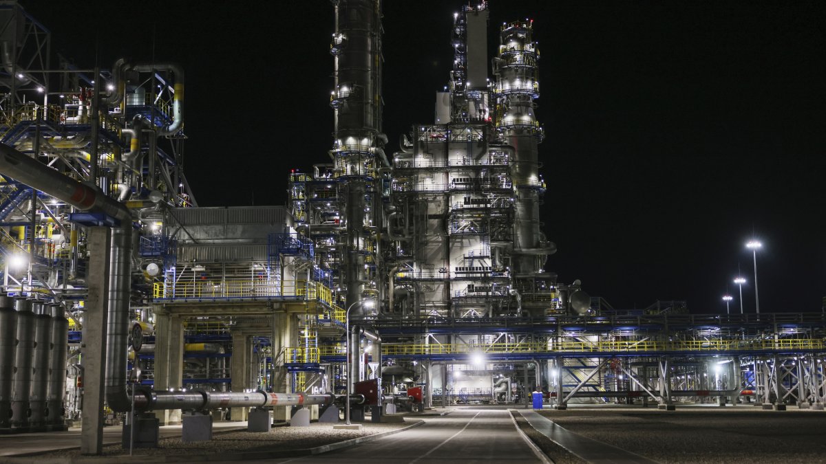 A view of Gazprom&#039;s Amur Gas Processing Plant in the far eastern Amur region, Russia, Sept. 13, 2023. (AP Photo)