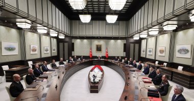 President Recep Tayyip Erdoğan (C) chairs a meeting of the National Security Council (MGK), Ankara, Türkiye, March 20, 2025. (AA Photo)