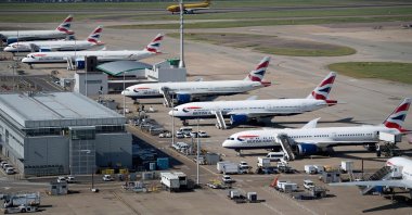 British Airways jets are seen at Heathrow Airport, London, U.K., June 13, 2021. (AFP Photo)