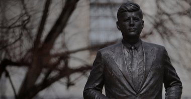 A statue of President John F. Kennedy stands outside the State House, as President Donald Trump plans to release about 80,000 pages of material related to the 1963 assassination, Boston, Massachusetts, U.S., March 18, 2025. (Reuters Photo)