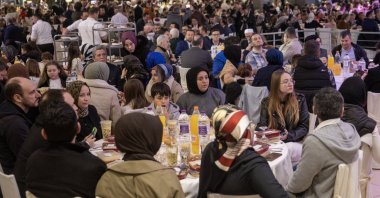 The Iskeçe Elected Mufti&#039;s Office hosts an iftar for the Muslim holy month of Ramadan in the Western Thracian region of Iskeçe (Xanthi), Greece, March 13, 2025. (AA Photo)